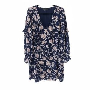 Eloquii Plus Size Floral Navy Dress
